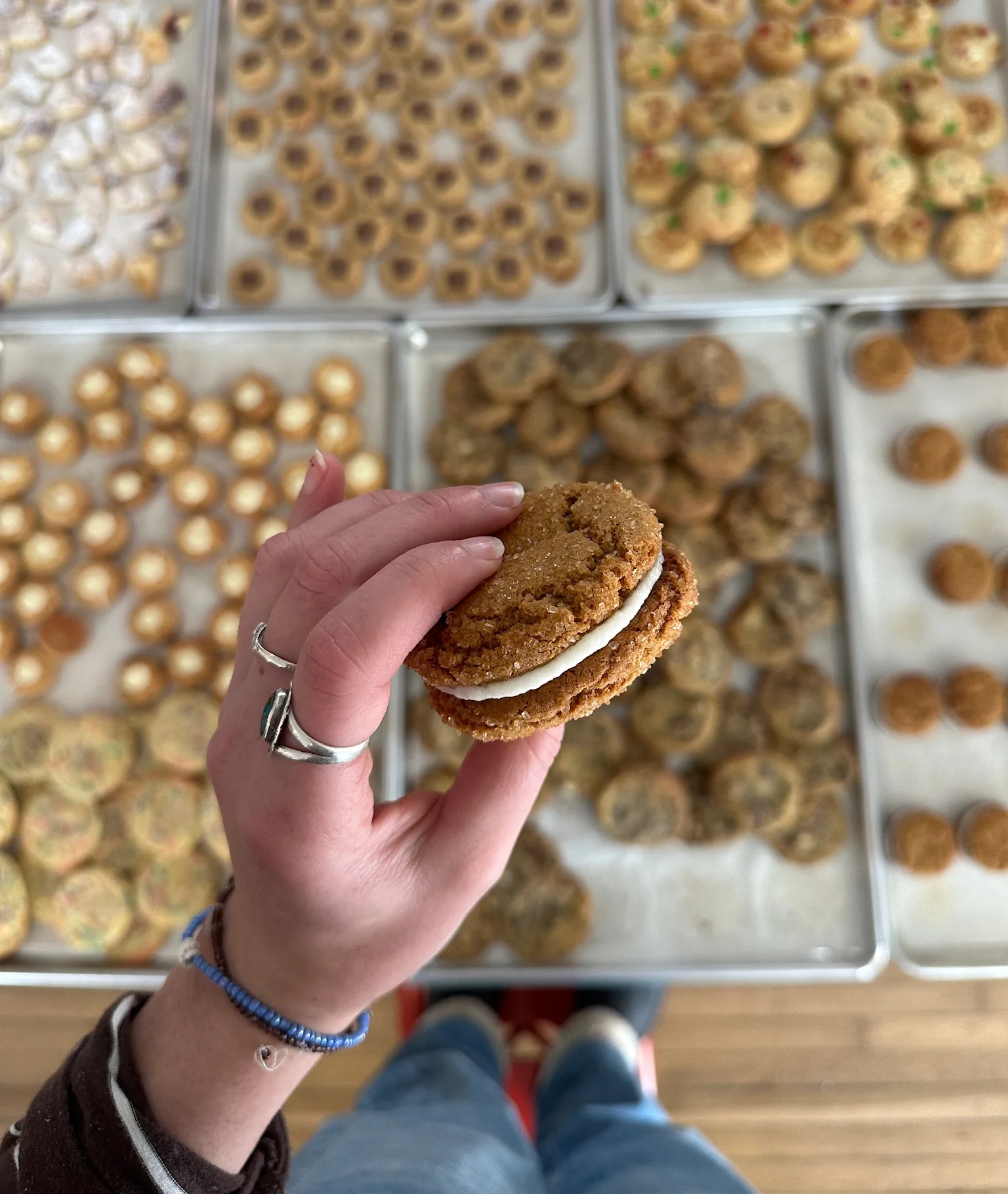 Homemade whoopie pie with creamy filling