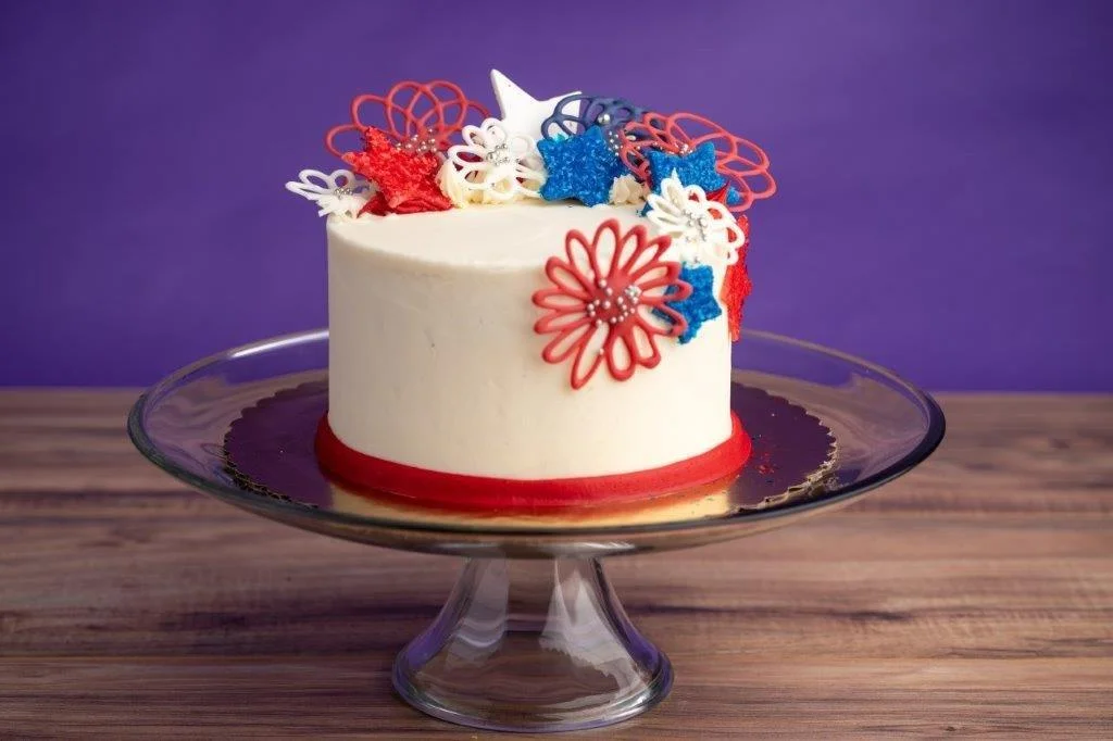 Red, White & Blue Cake - serves 12