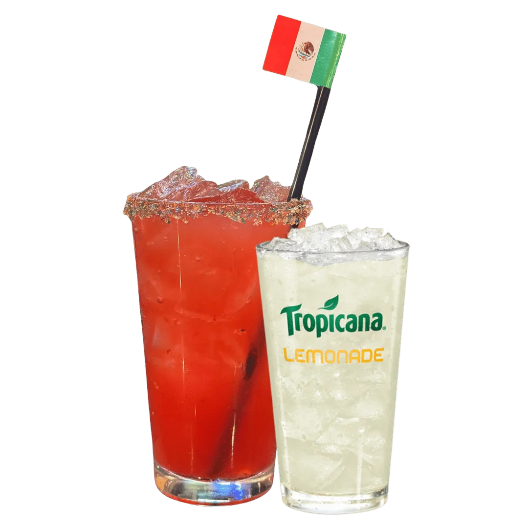 Refreshing Mexican cocktail and lemonade with ice
