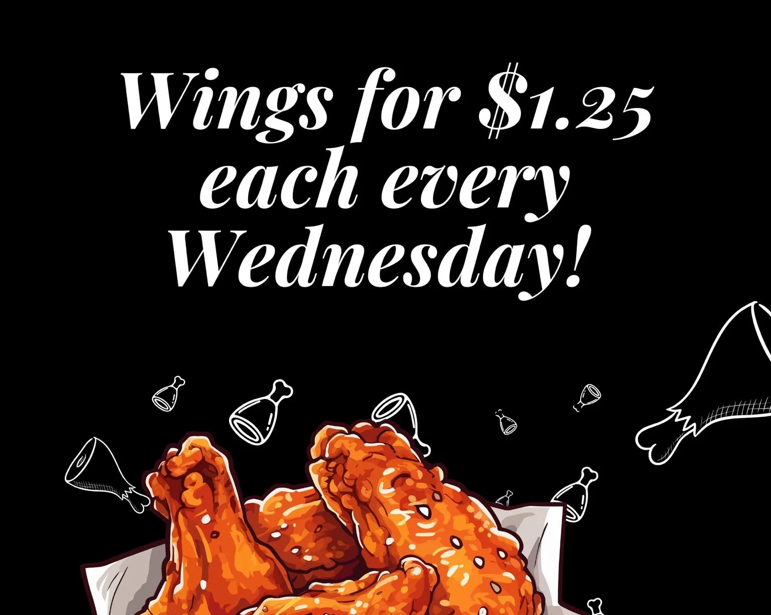 Crispy chicken wings on a platter for a special deal