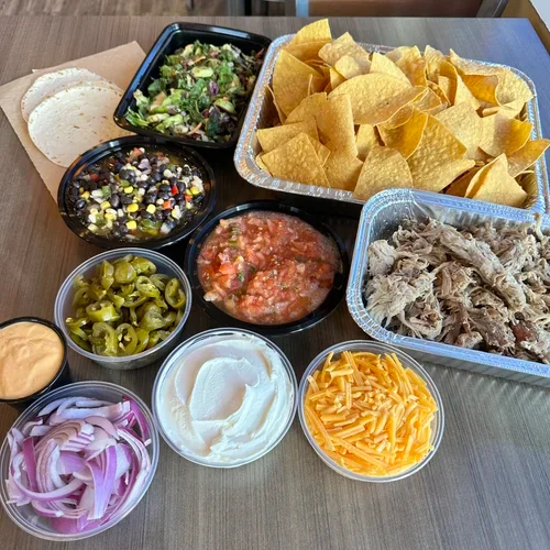 Build-your-own taco platter with fresh toppings