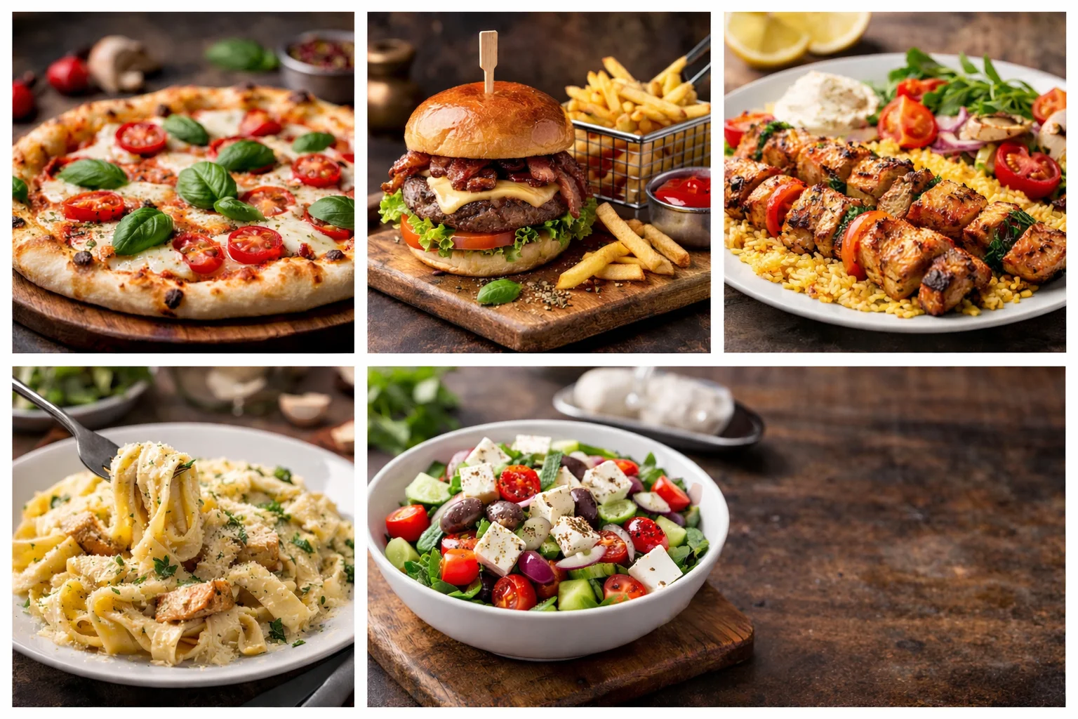 A collage of different items from Nick & Angelo's