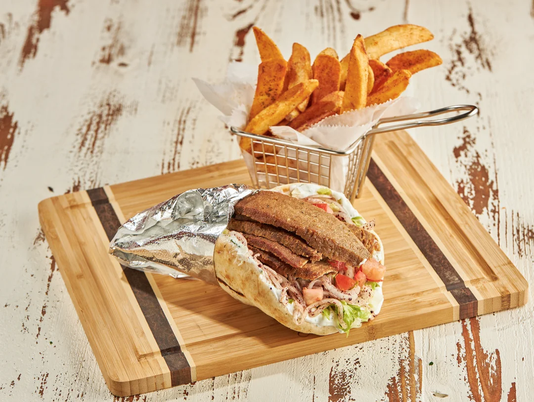 Classic gyro lamb sandwich at Sufrat Mediterranean Grill.