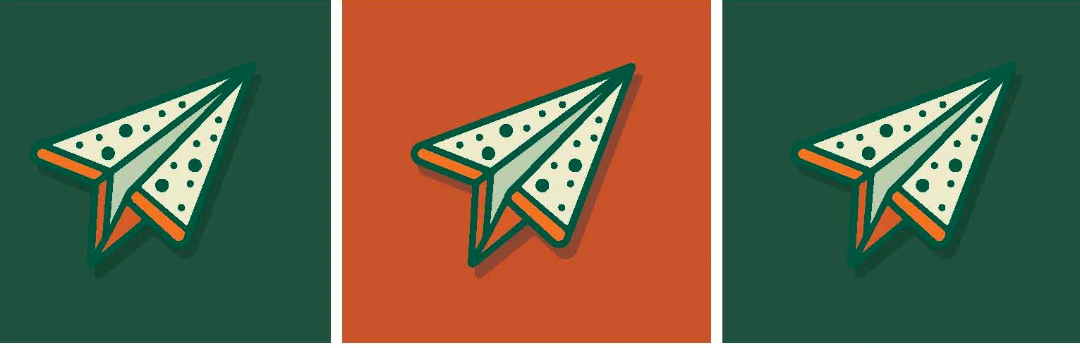 Colorful paper airplane pattern design