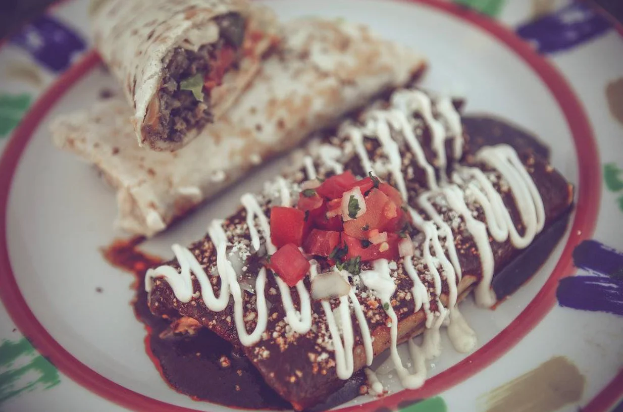 Authentic Mexican tacos with shredded beef and fresh toppings