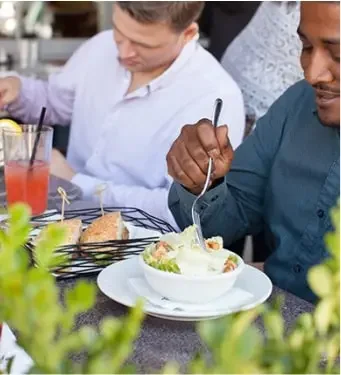 Guests eating lunch