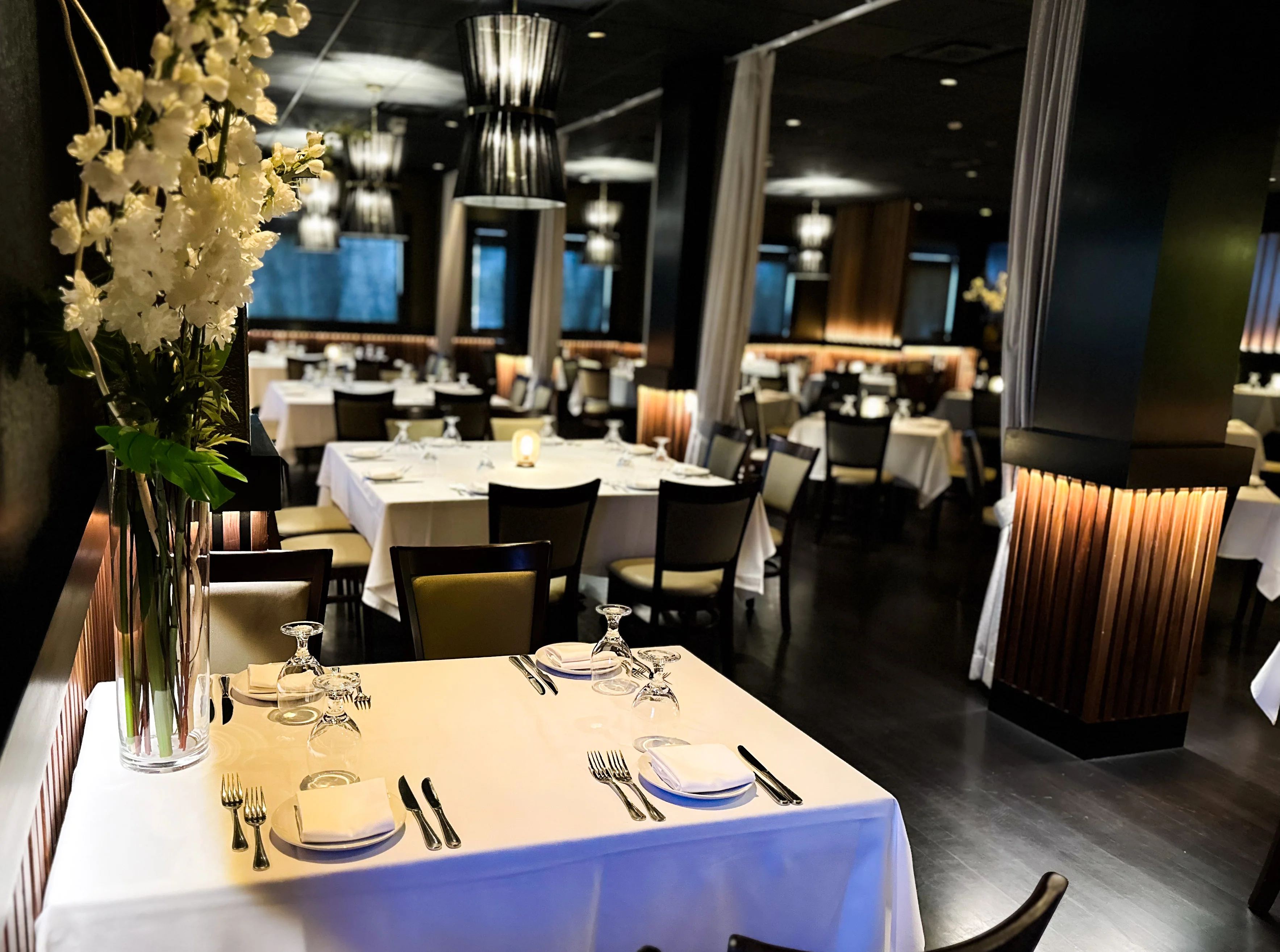 Elegant and private room at Irina's Steak and Seafood