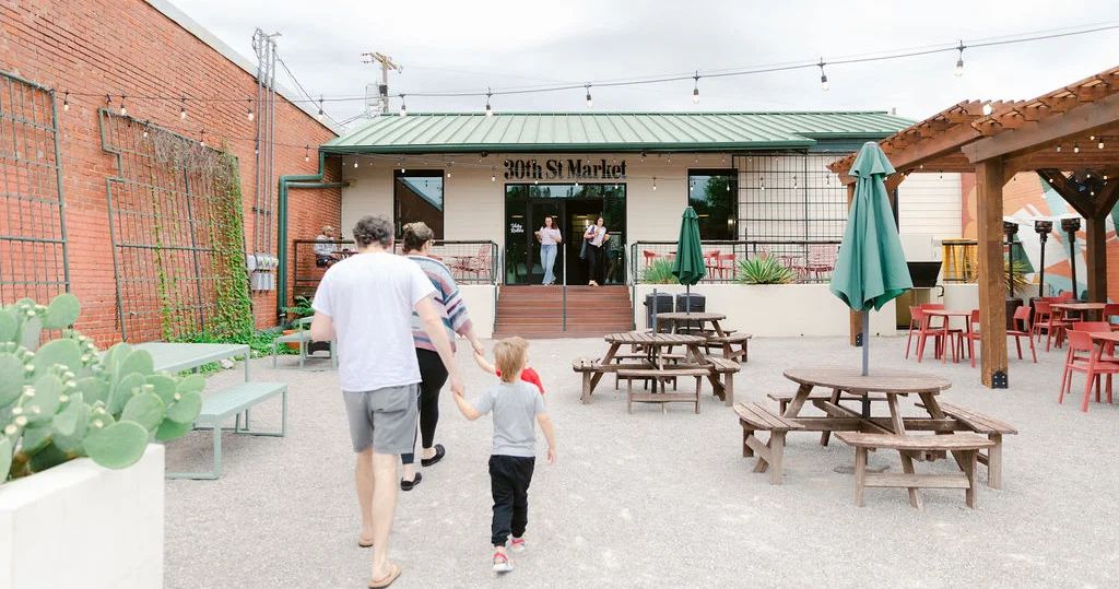 Community enjoying the patio