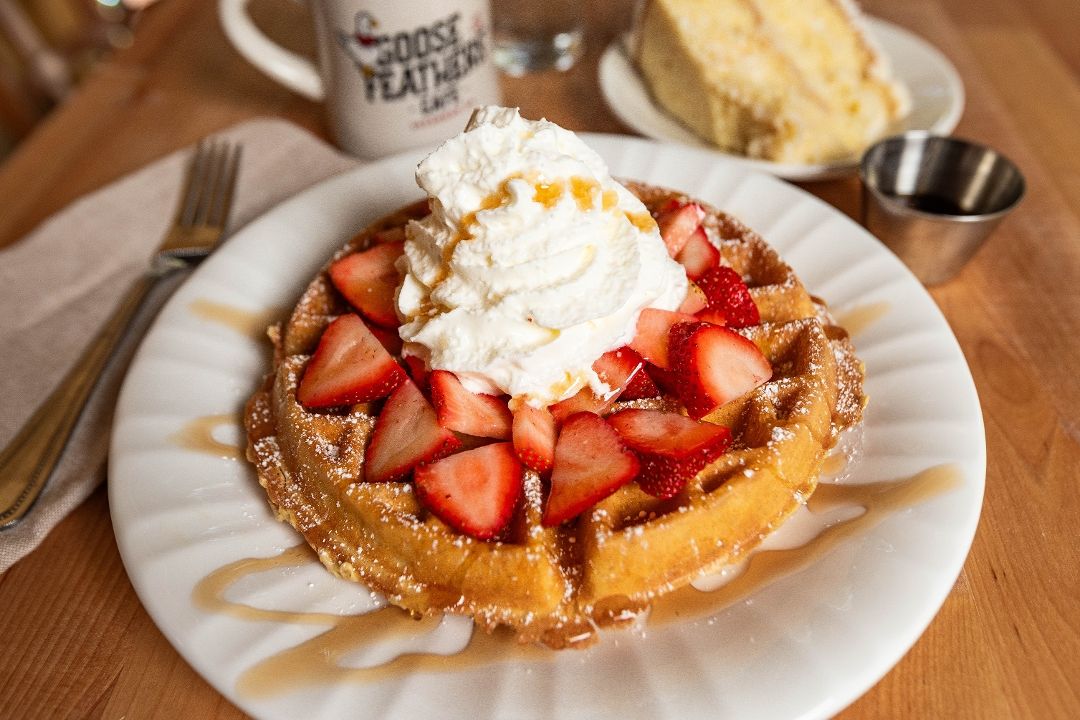 Belgian Waffle at Goose Feathers Cafe & Bakery