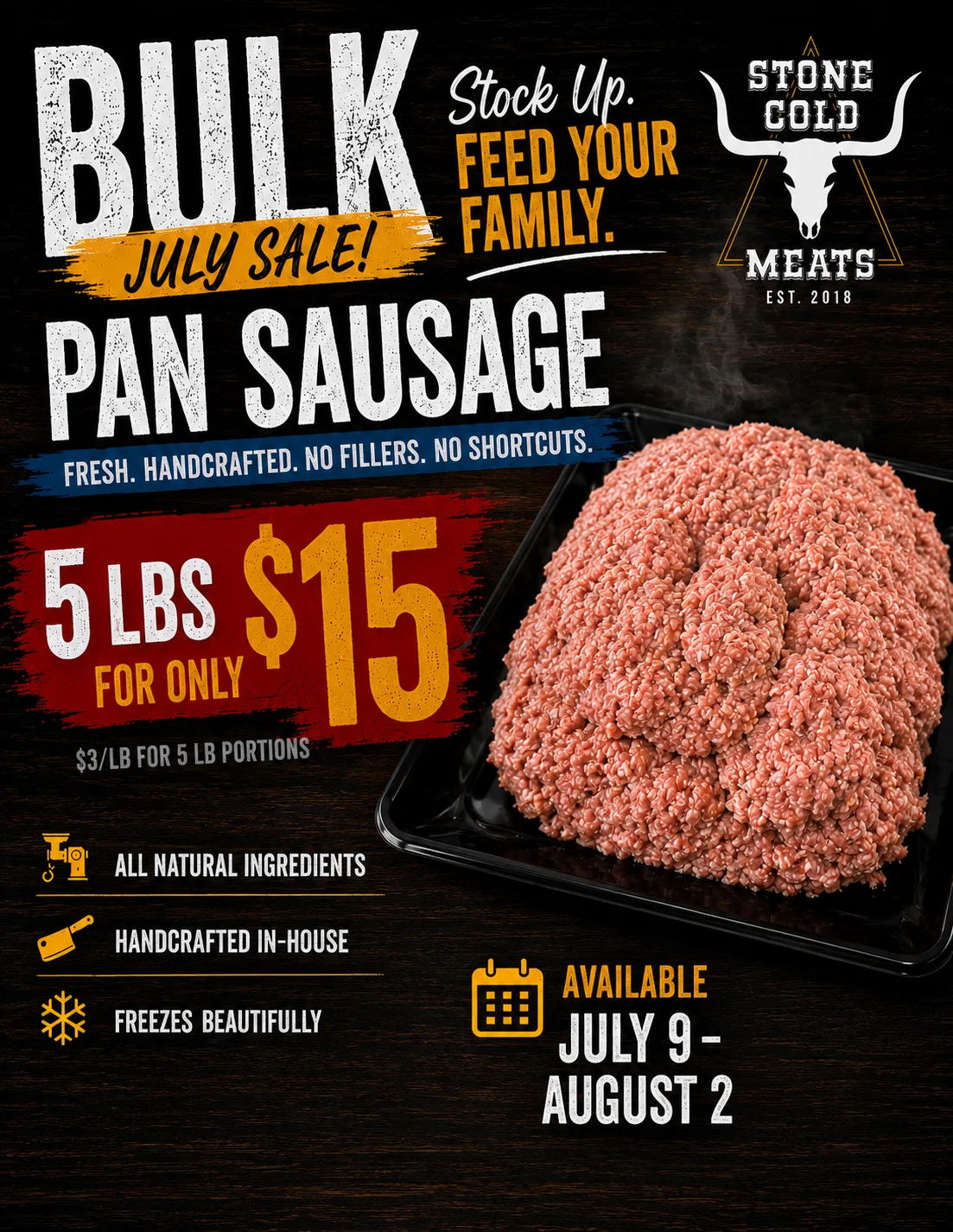 Fresh ground beef for burgers or meatballs