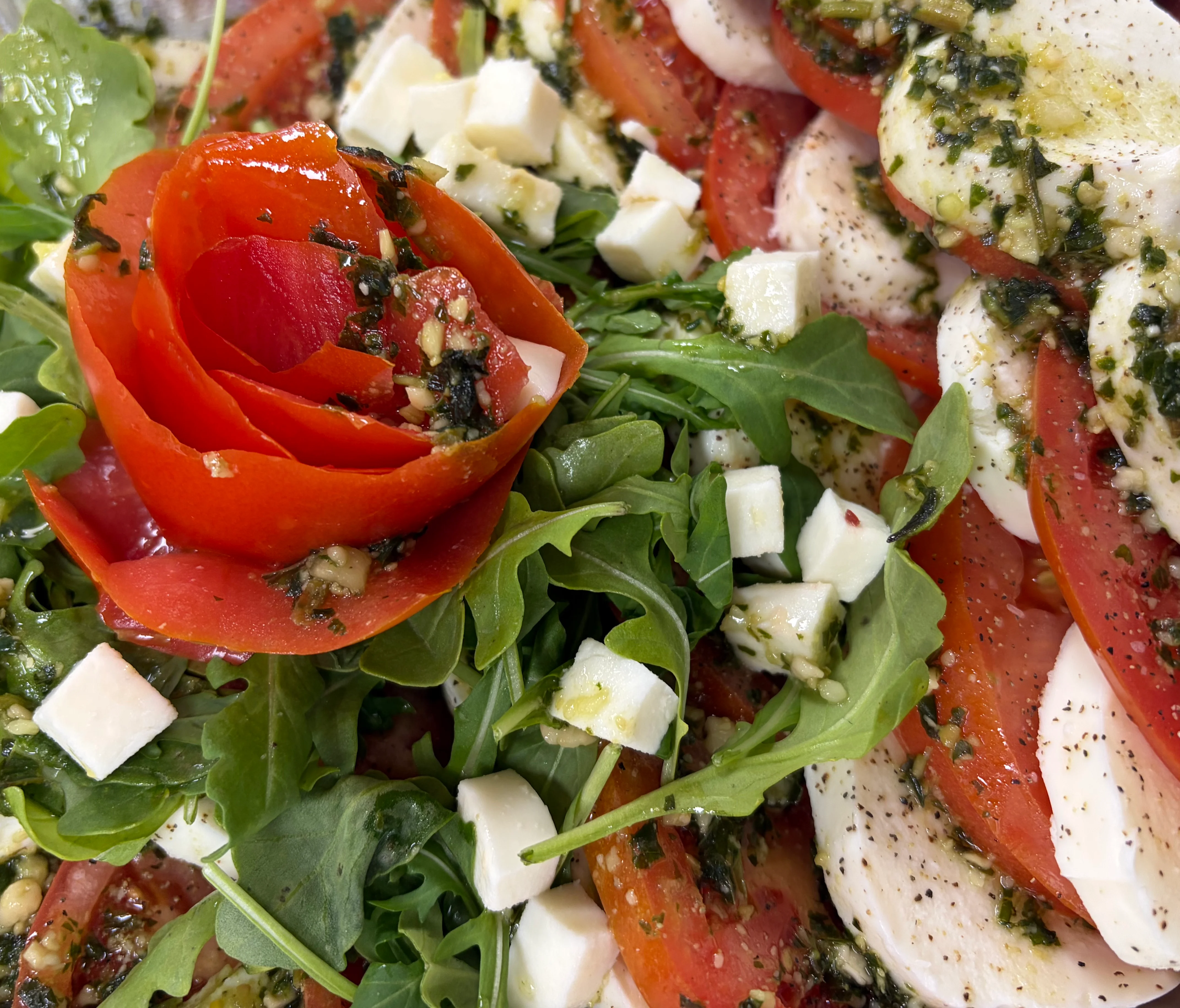 Fresh Persian salad with herbs and pomegranate
