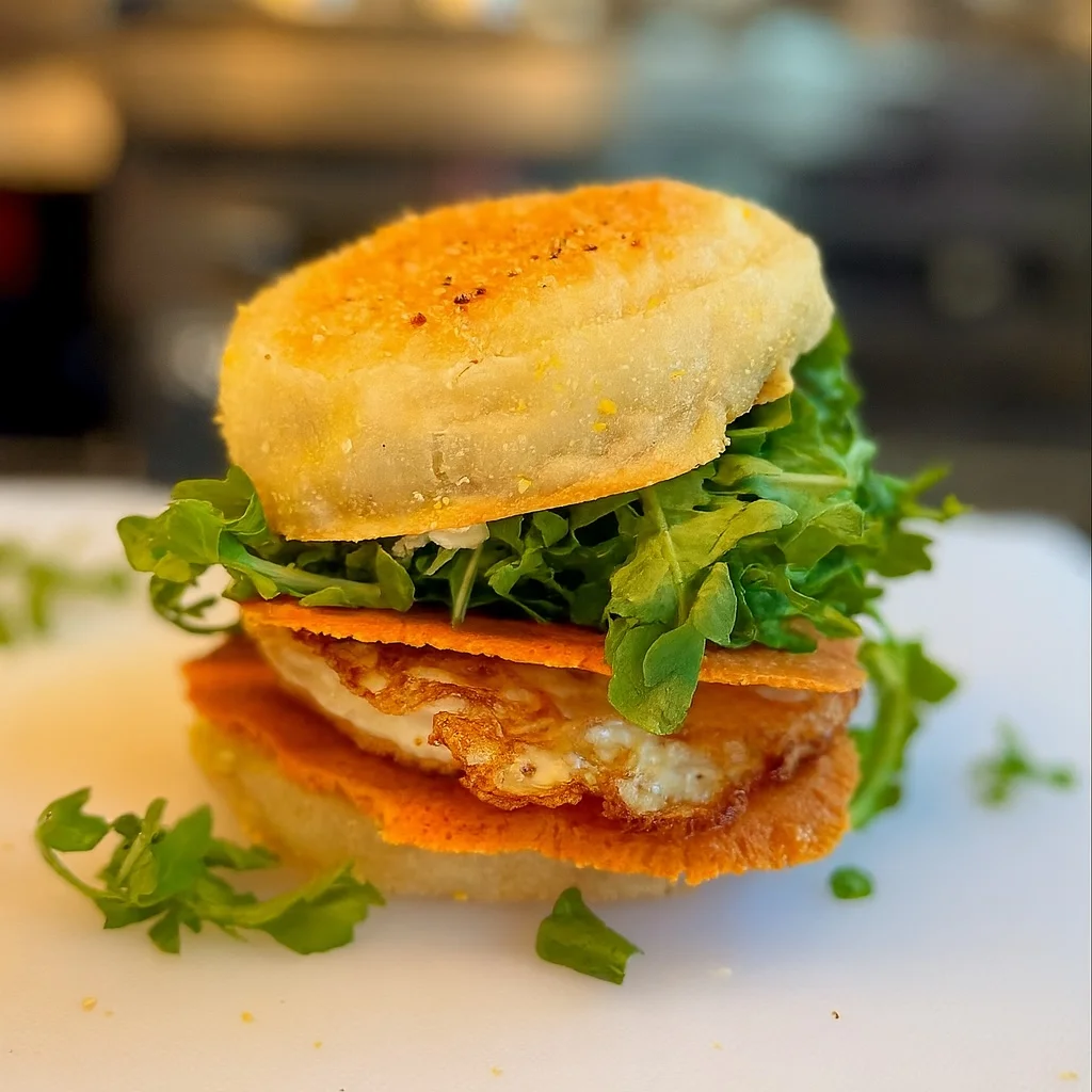 Crispy Cheese Breakfast Sandwich