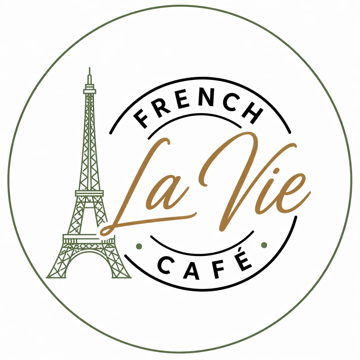Logo of a restaurant featuring a circular design.