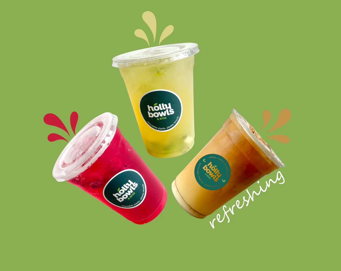 Image of a phone screen showing the ordering online app called Local by Toast, an acai bowl, and Holly Bowl loyalty card.