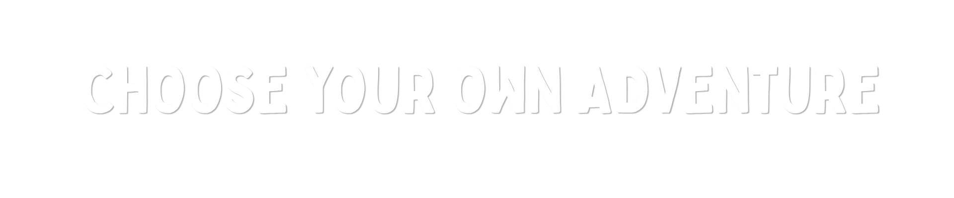 Choose Your Own Adventure title in bold, playful font