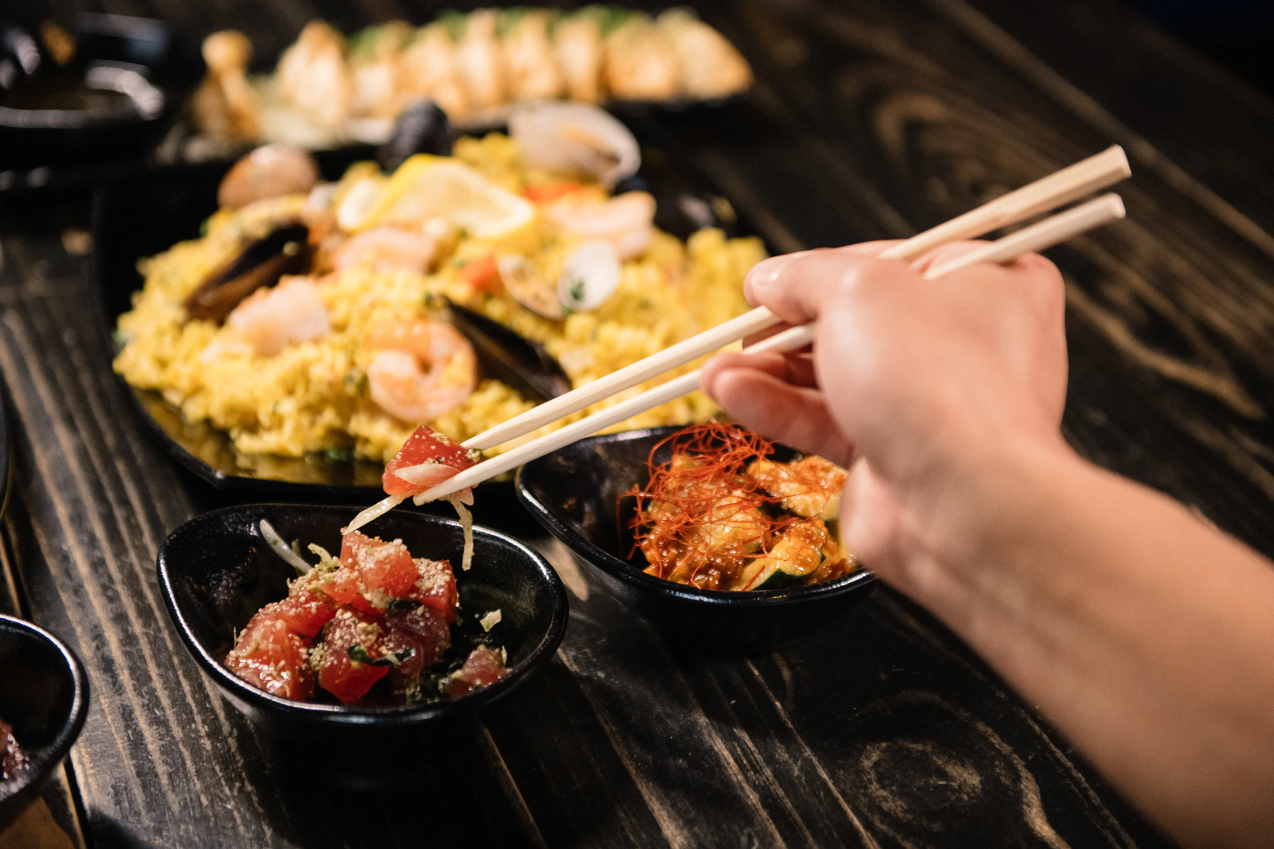 A restaurant chef preparing a dish