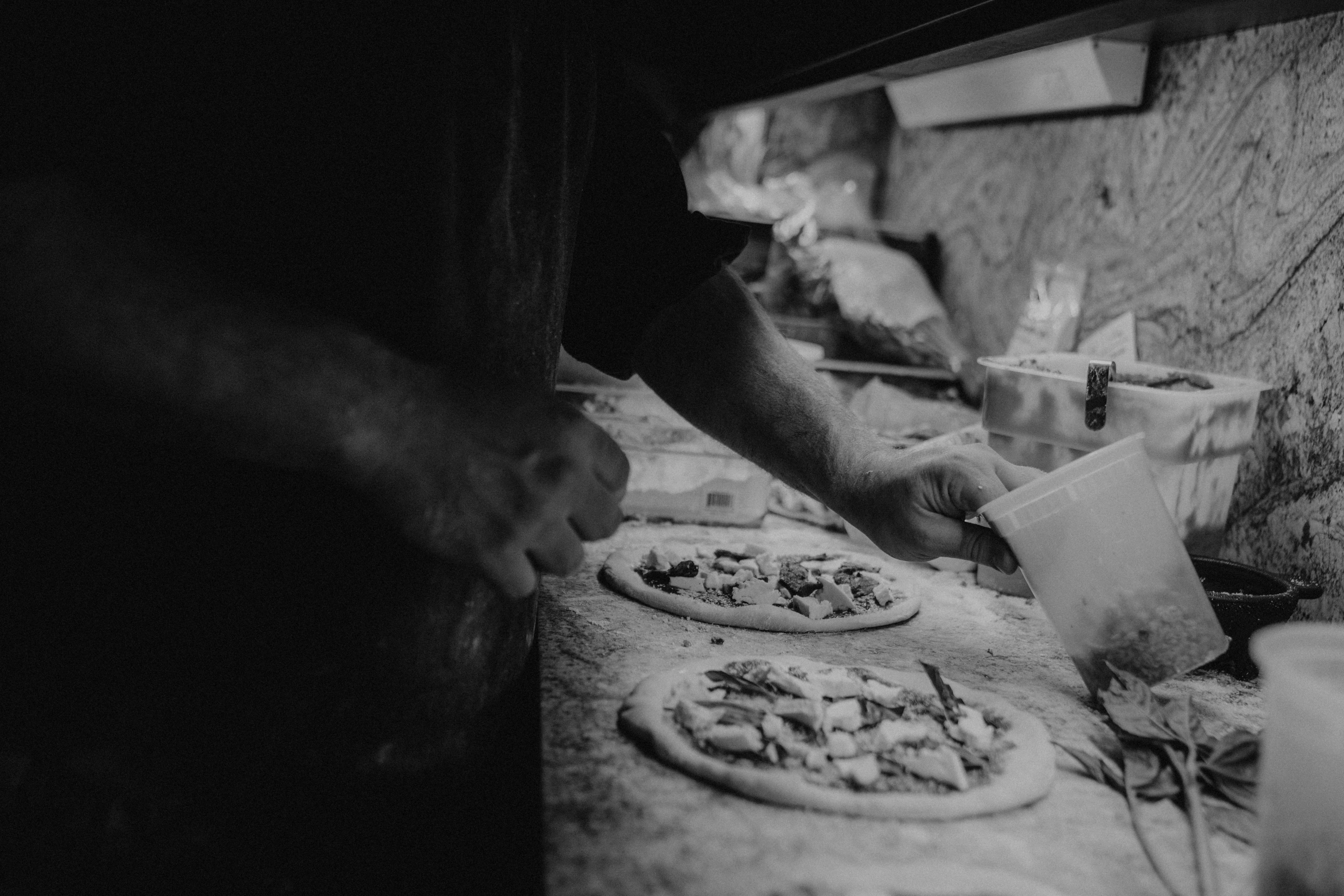 A restaurant chef preparing a dish