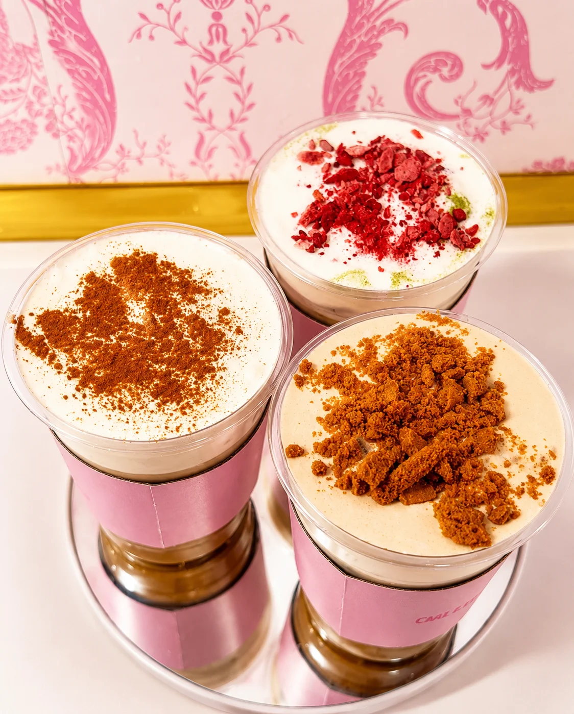 Delicious tiramisu cups with creamy layers and toppings