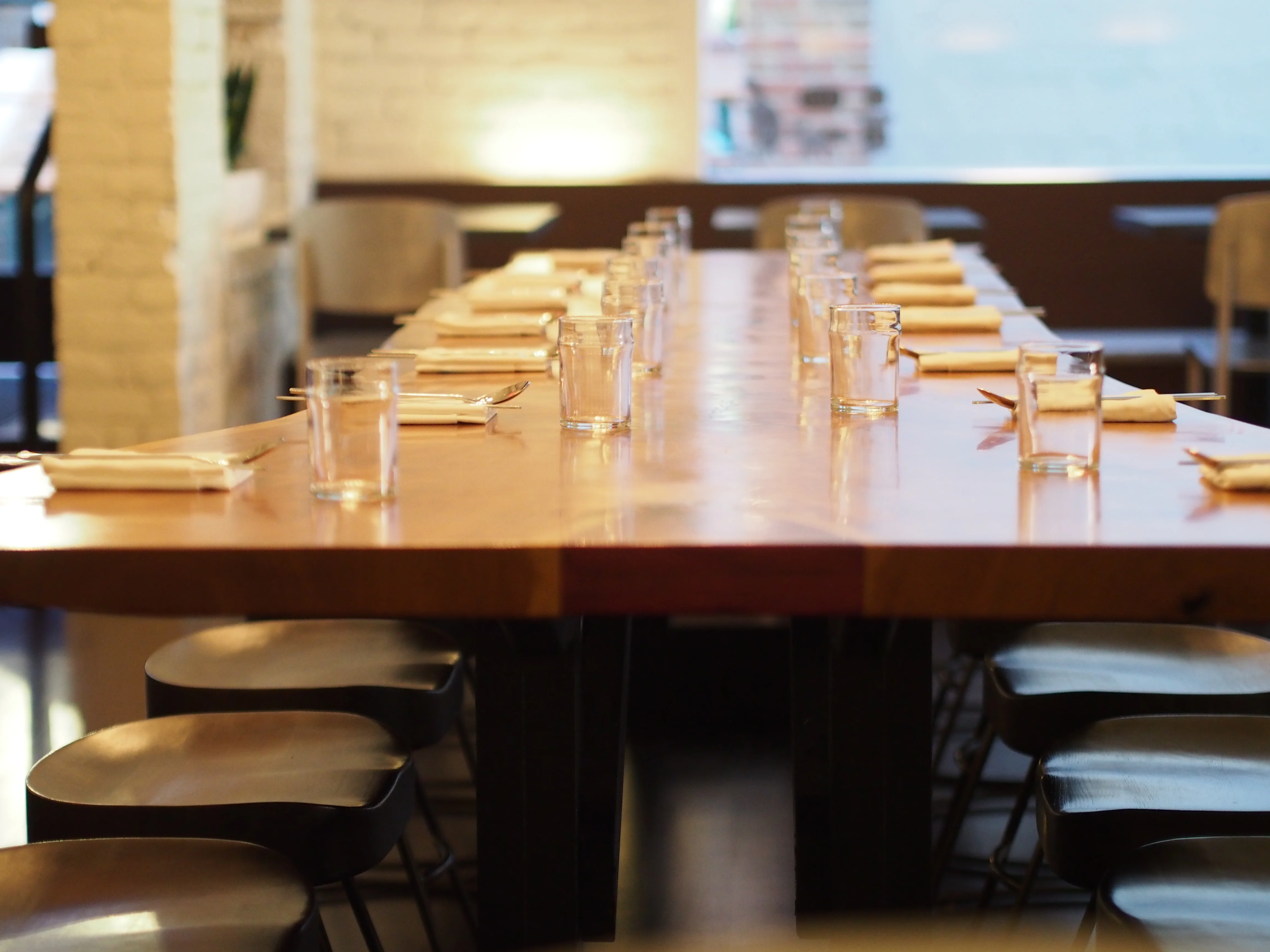 Large table with plenty of space for your party
