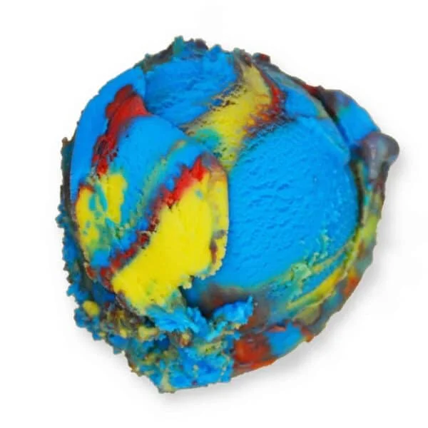 Colorful rainbow ice cream scoop
