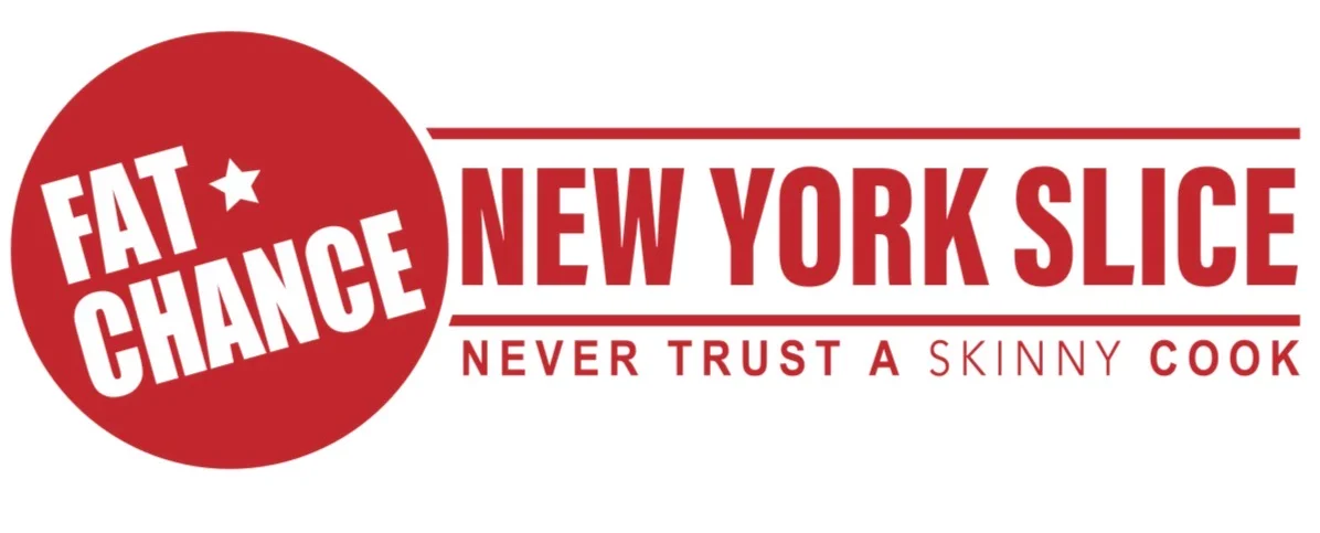 Logo for Fat Chance New York Slice pizzeria with playful typography