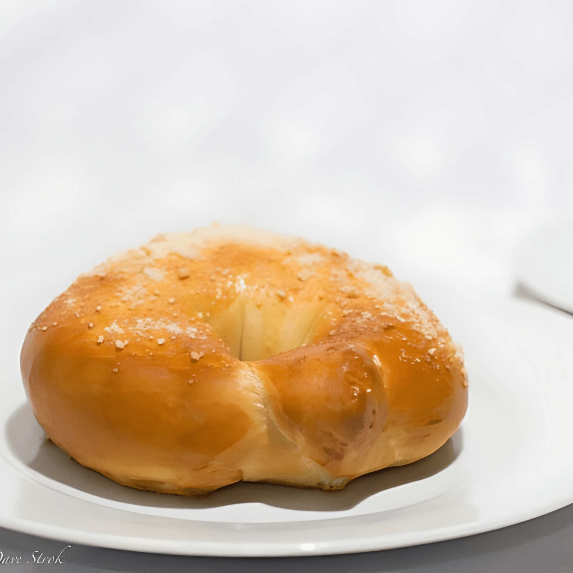 Freshly baked bagel topped with sugar
