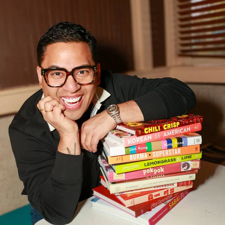 Chef Arnold Myint and cookbooks