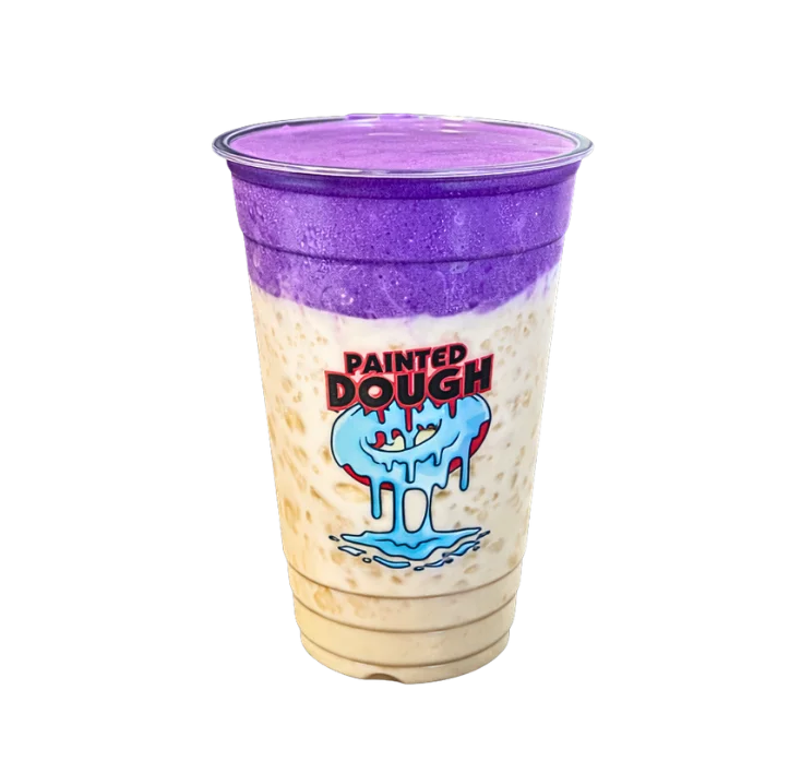 Ube Thai Milk Tea with oat milk and ube cold foam