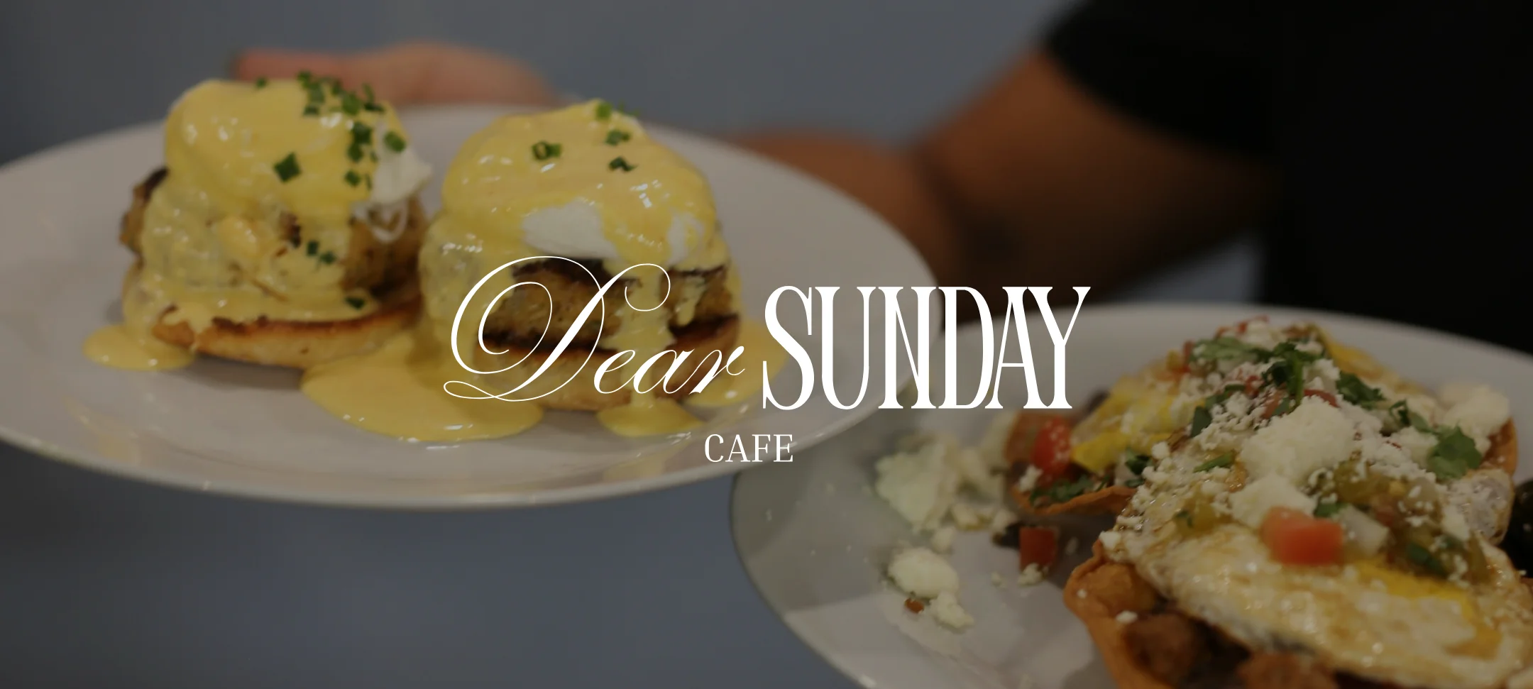 Eggs Benedict served at a cozy cafe