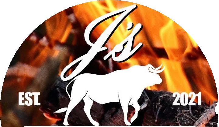 Logo of J's Smokehouse established in 2021 with a bull silhouette