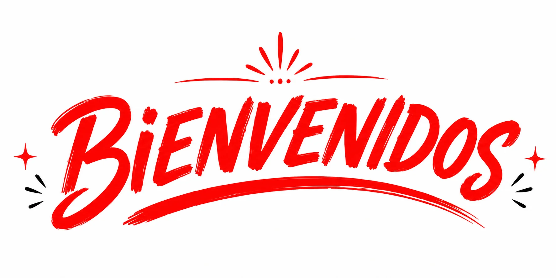 Colorful welcome sign saying 'Bienvenidos' in bold red letters