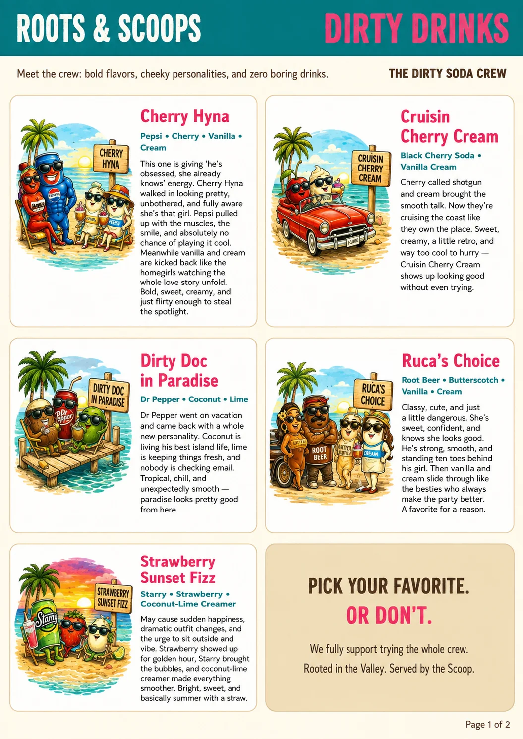 Colorful ice cream flavors including fruity pop rocks and bubble gum
