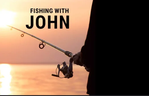 Person fishing at sunset with a fishing rod