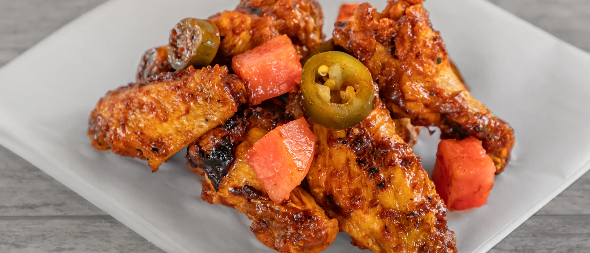 Southern fried chicken sandwiches with sides and drinks