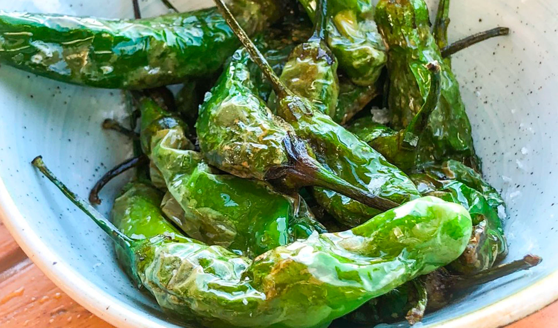blistered shishito peppers