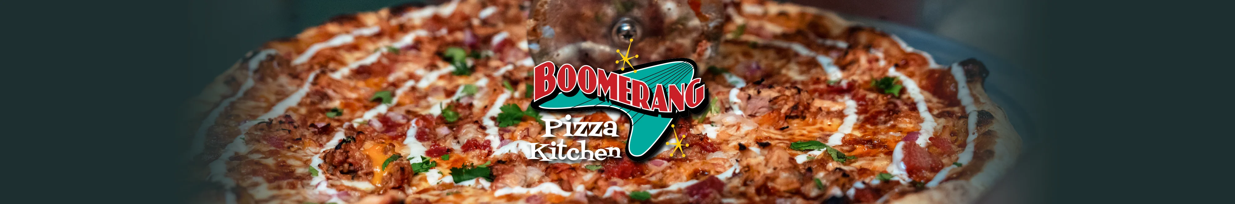 Delicious barbecue chicken pizza from Boomerang Pizza Kitchen