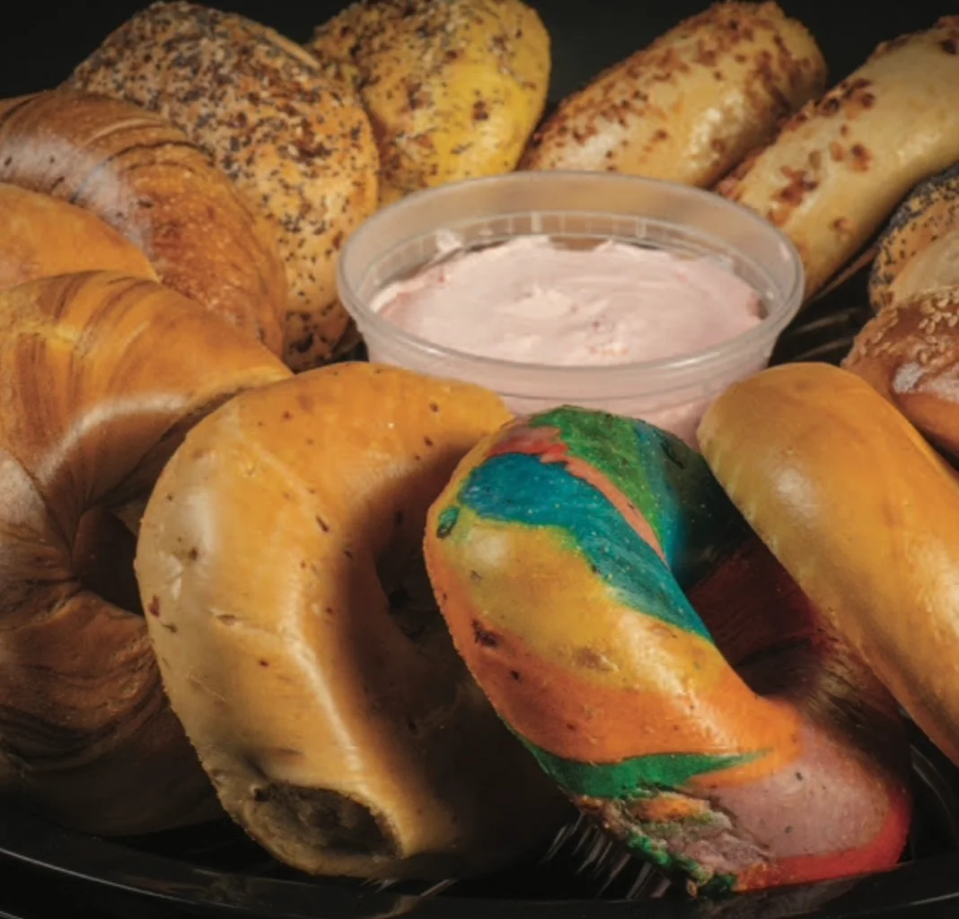 Assorted bagels with sesame seeds and poppy seeds
