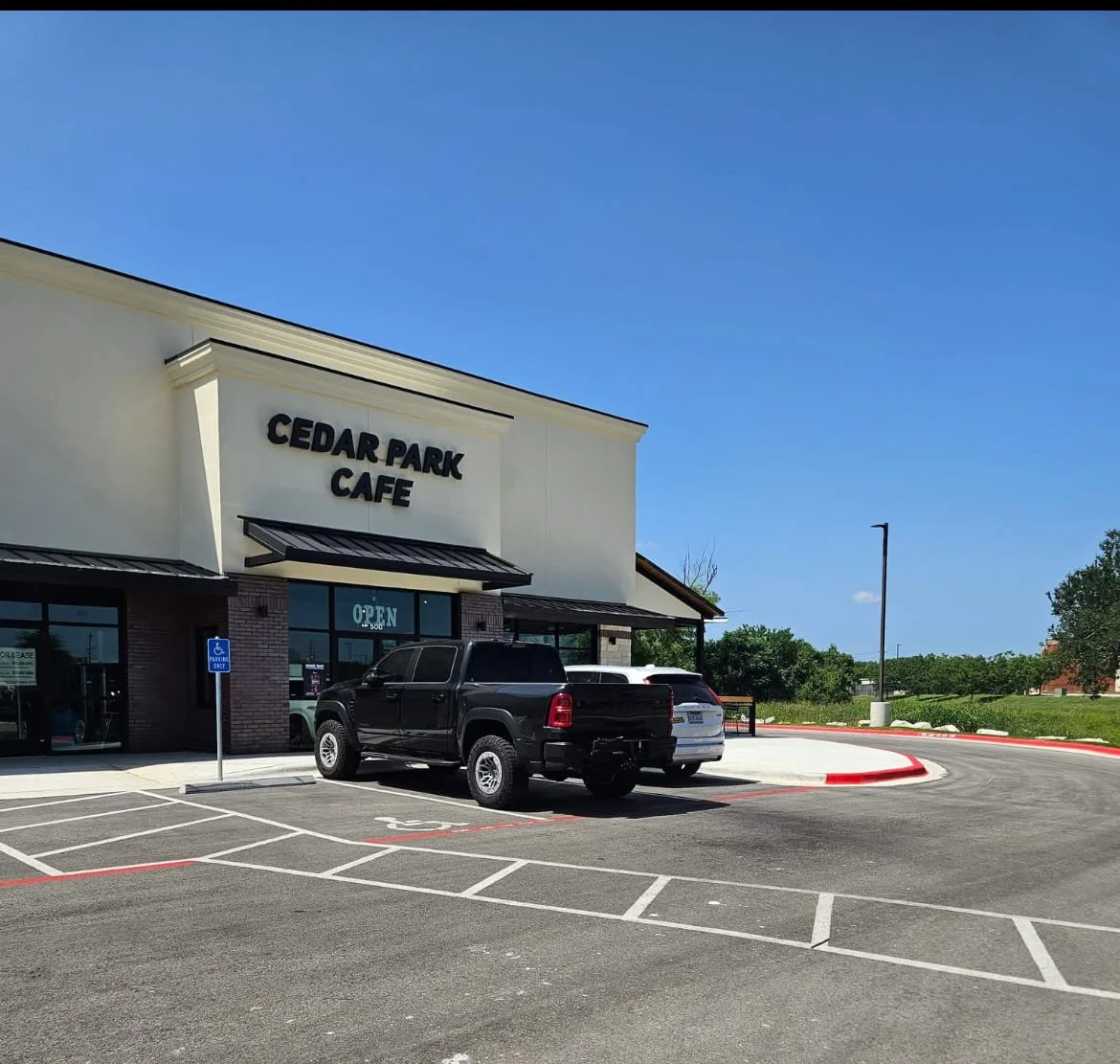 Cedar Park Cafe exterior on a sunny day