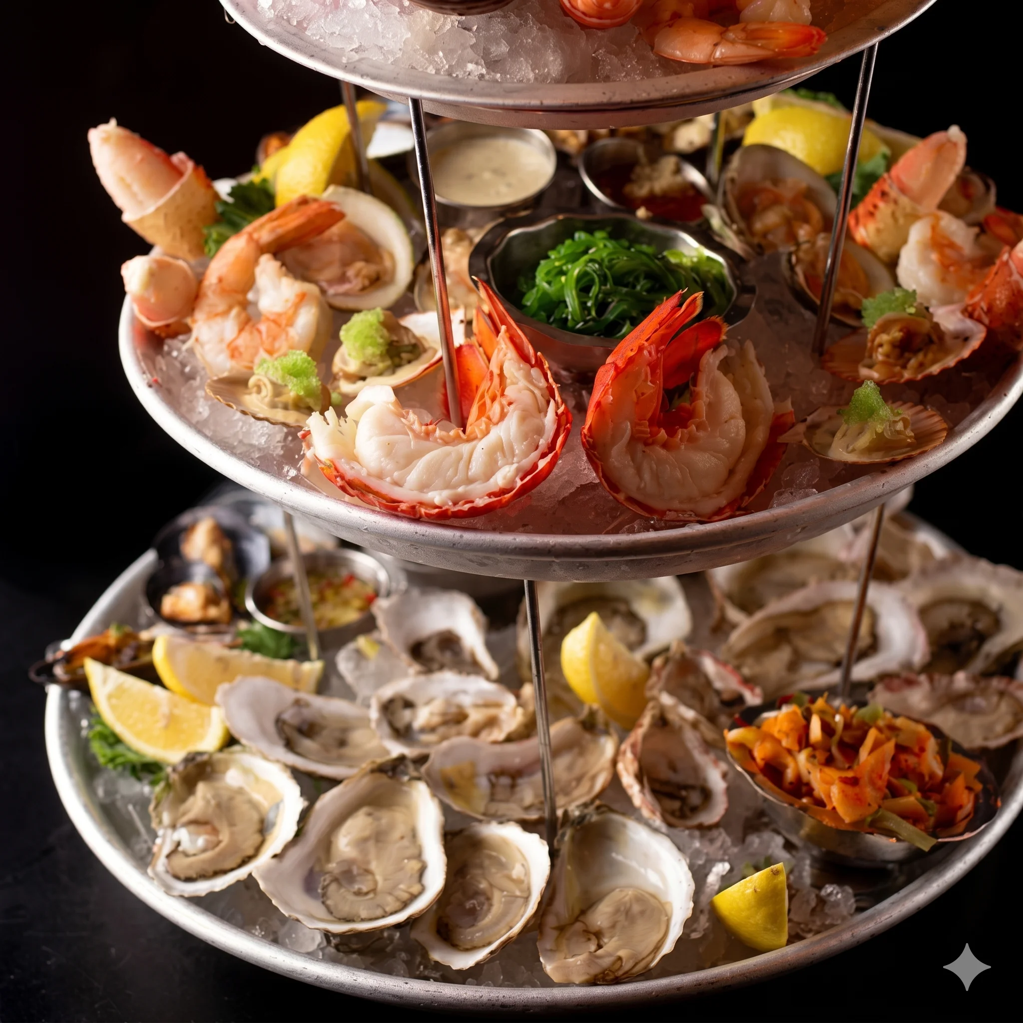 A beautifully arranged table with gourmet dishes and elegant tableware.