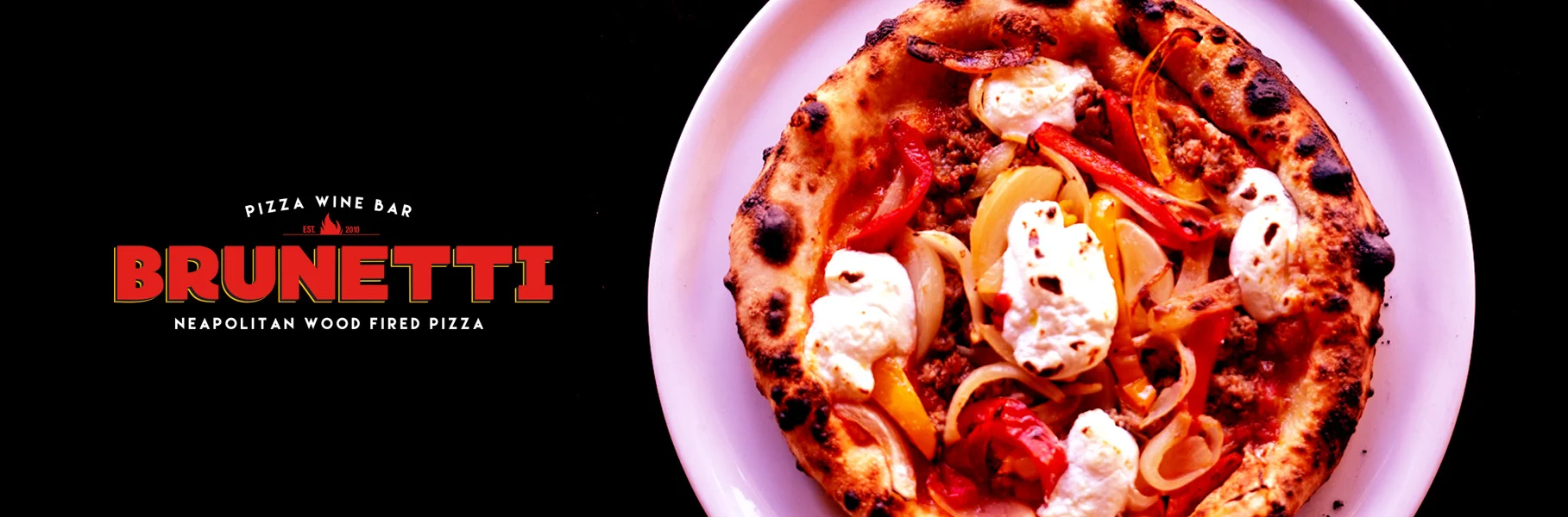 Neapolitan wood-fired pizza with fresh toppings