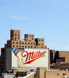 Pabst Theater blade sign illuminated at night