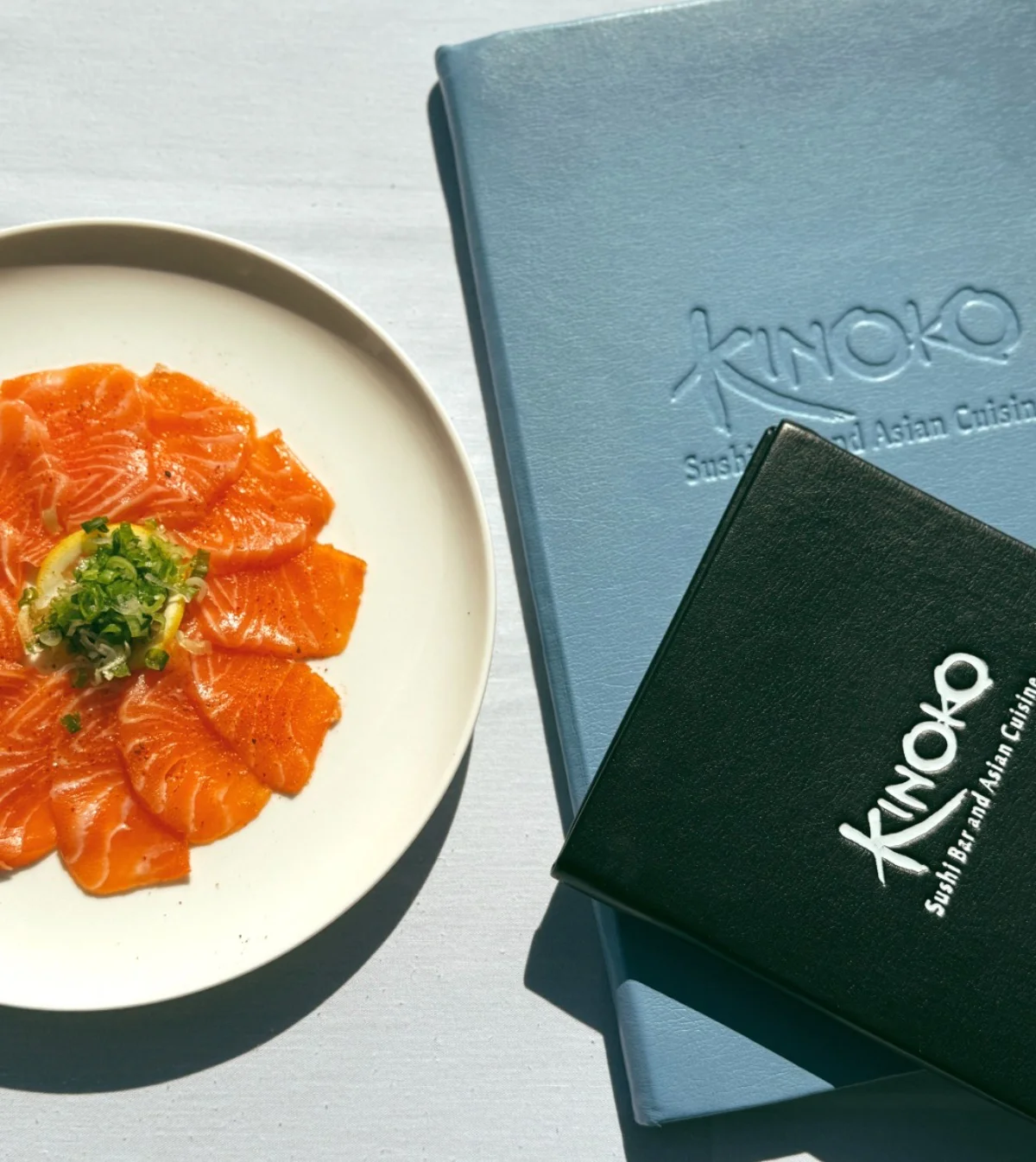 Sashimi platter featuring fresh salmon slices