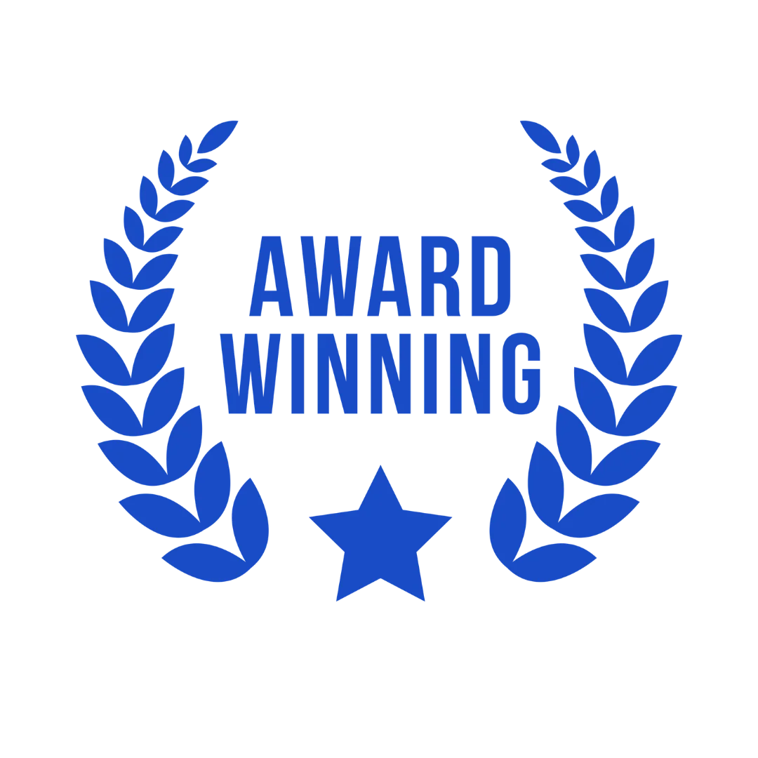 Award-winning restaurant logo with laurel wreath and star