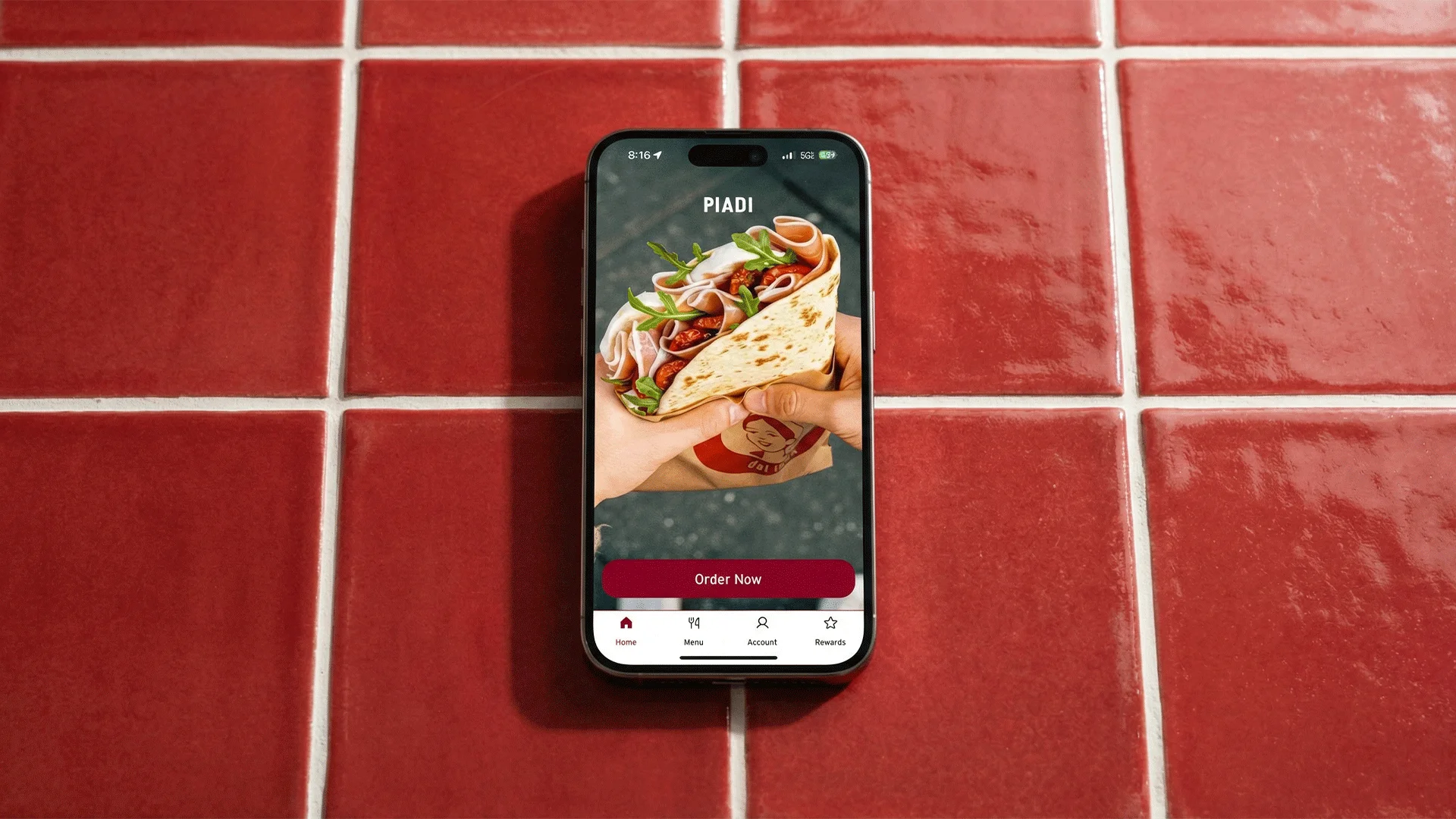 Delicious piadina wrapped with fresh ingredients