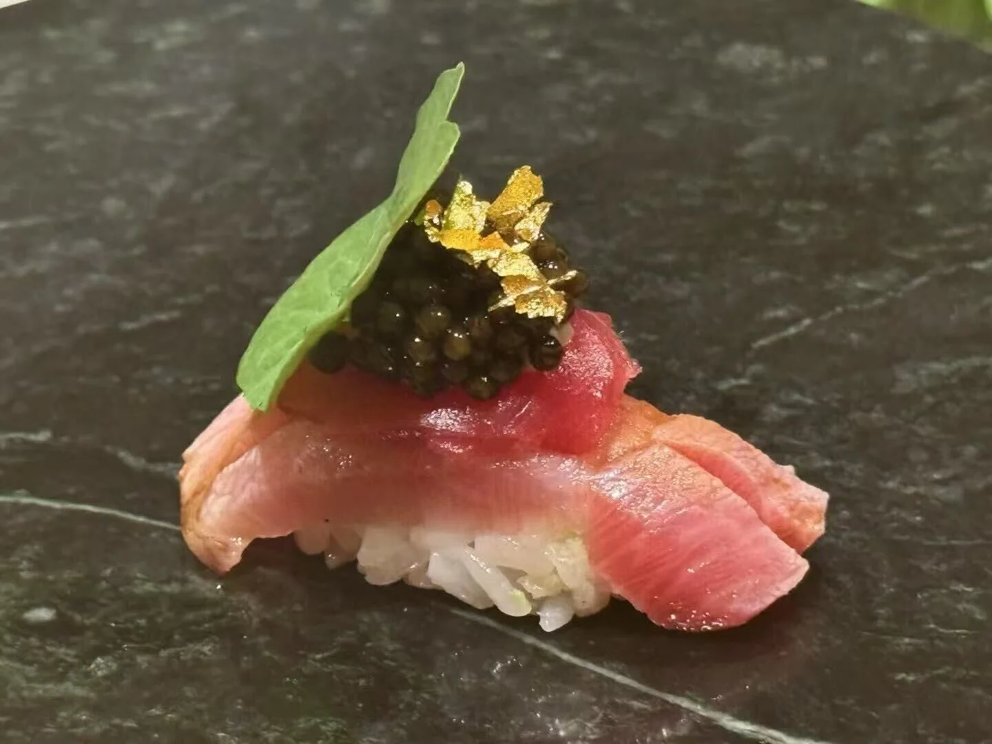 Luxury sushi nigiri with tuna and caviar