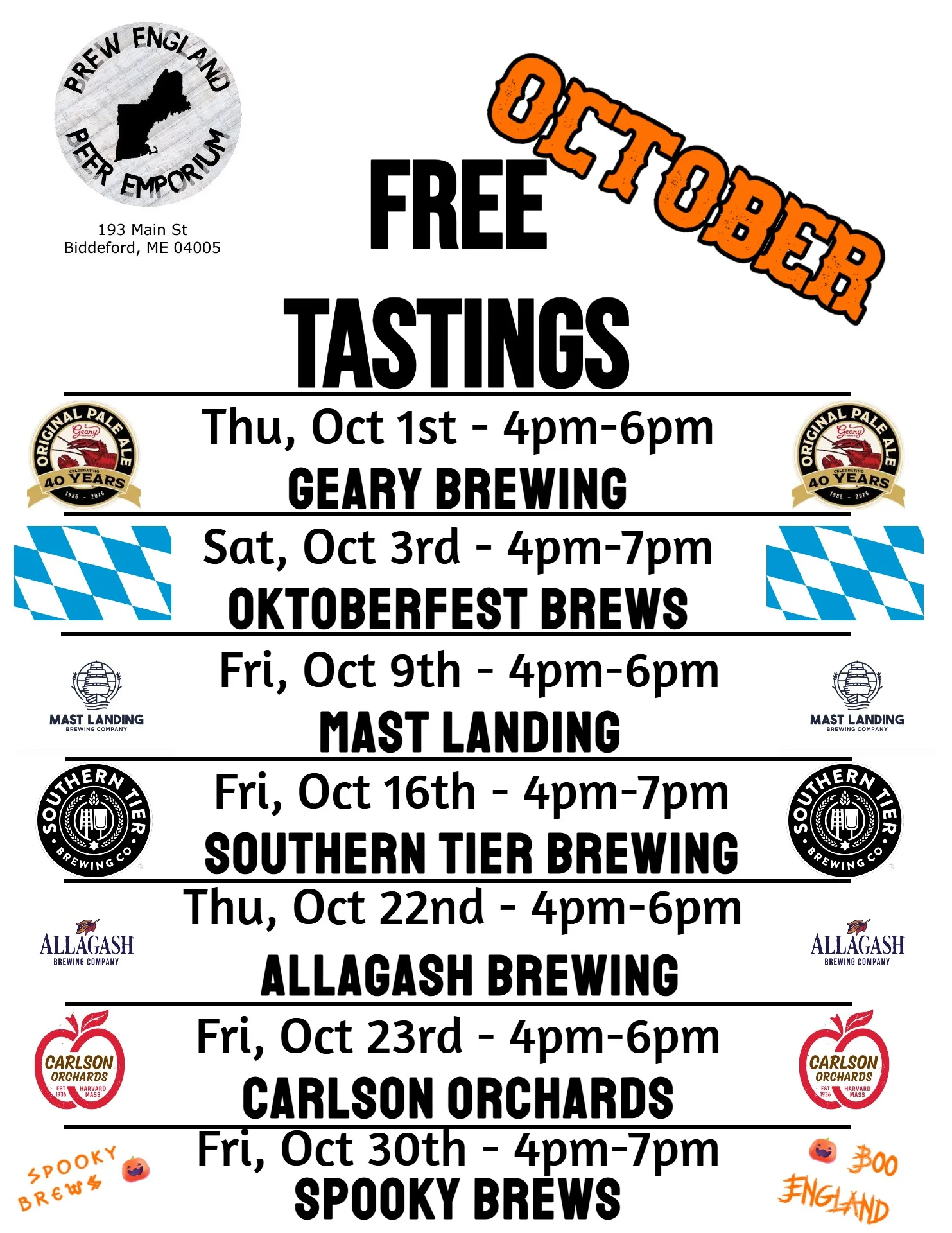 Beer tasting event with various craft beers and tasting glasses.