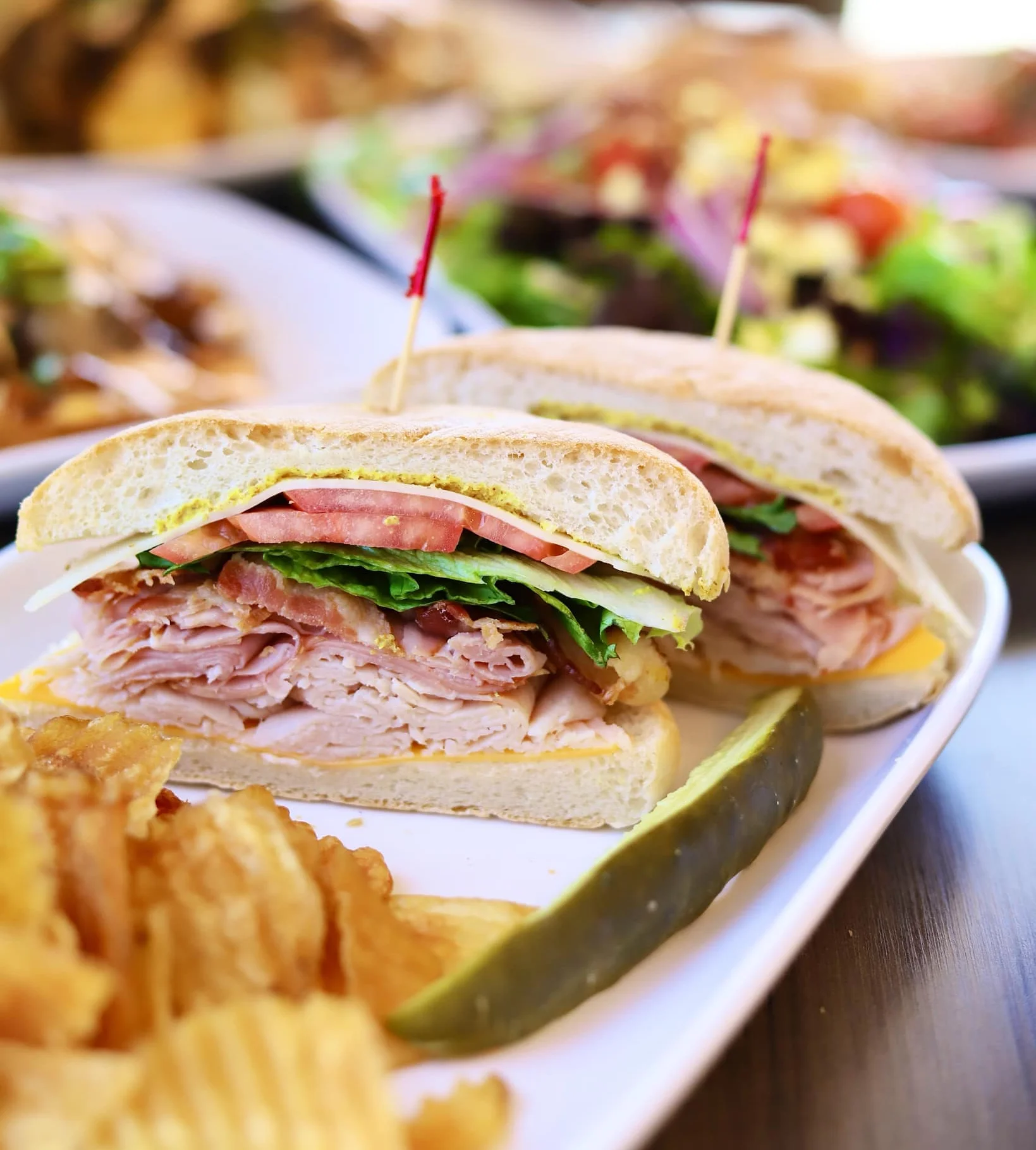 Savory chicken salad sandwich on artisan bread