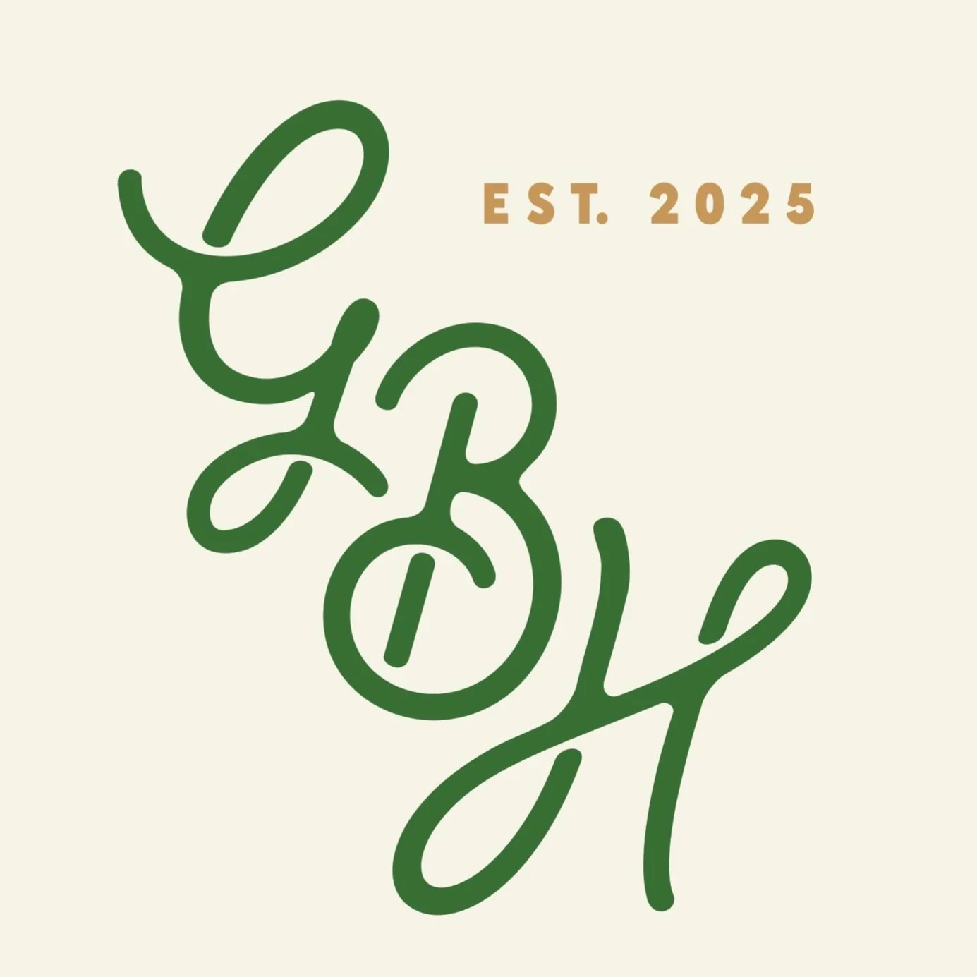 A minimalistic design with the initials 'GBH' and the year 'EST. 2025' in a stylized font.