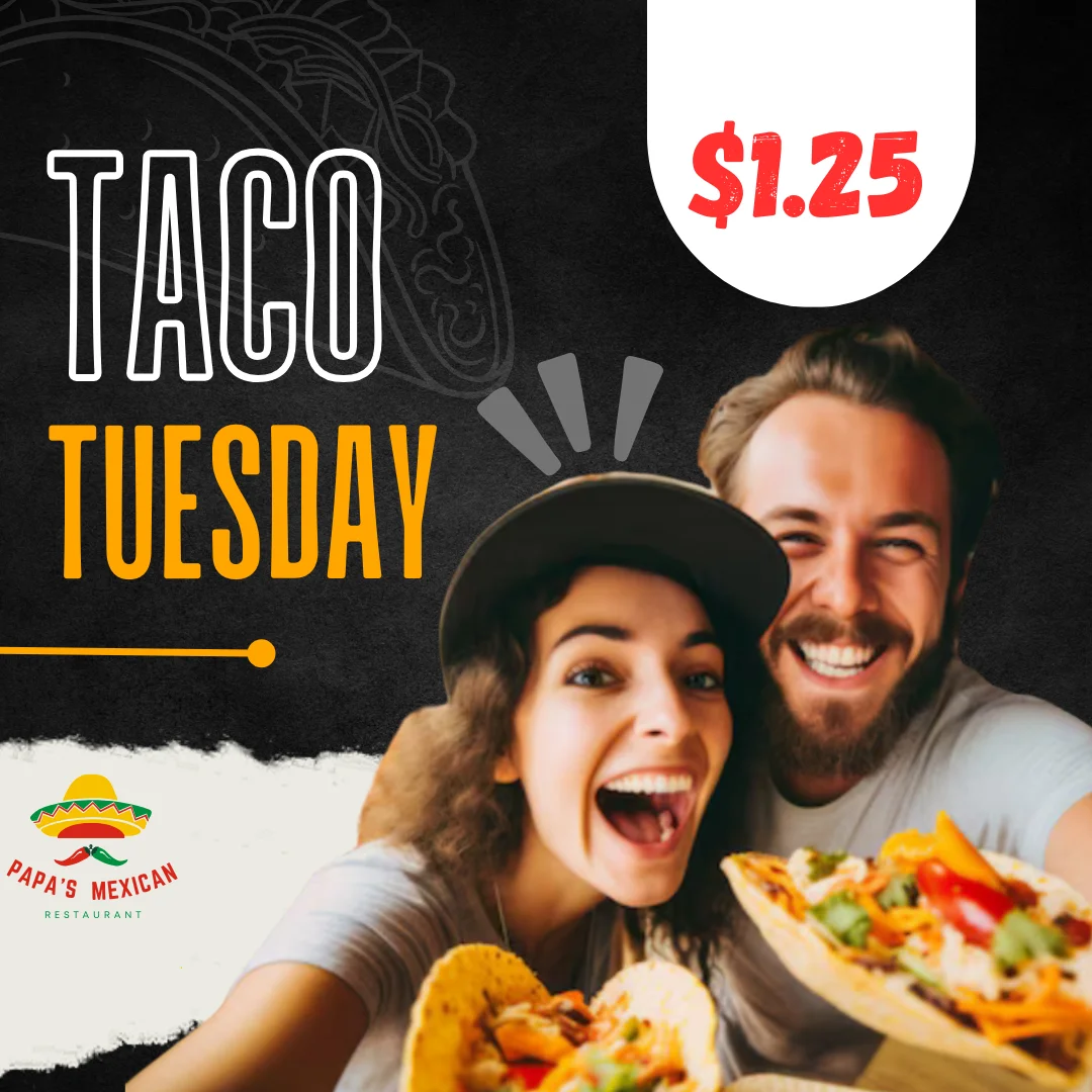 Excited diners celebrating Taco Tuesday with delicious tacos