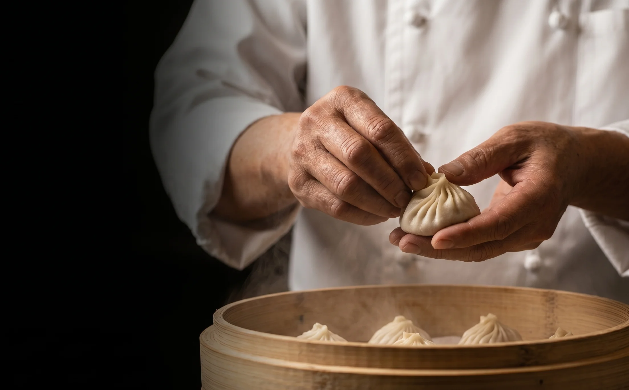 A restaurant chef preparing a dish